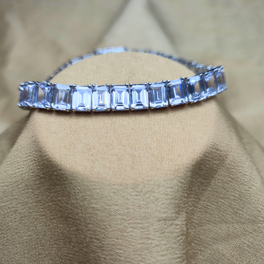 925 Silver Emerald Tennis Bracelet
