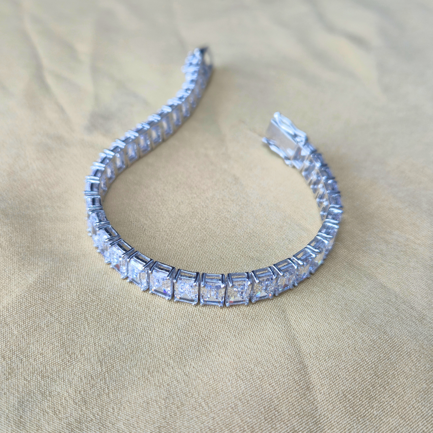 925 Silver Emerald Tennis Bracelet