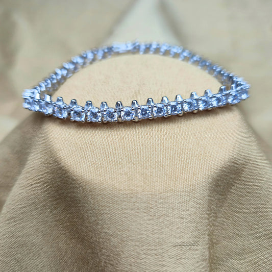 925 Silver Round Swarovski Tennis Bracelet