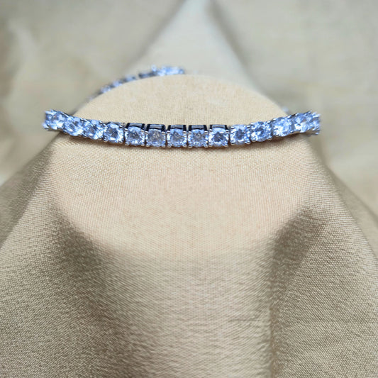 925 Silver Round CZ Tennis Bracelet