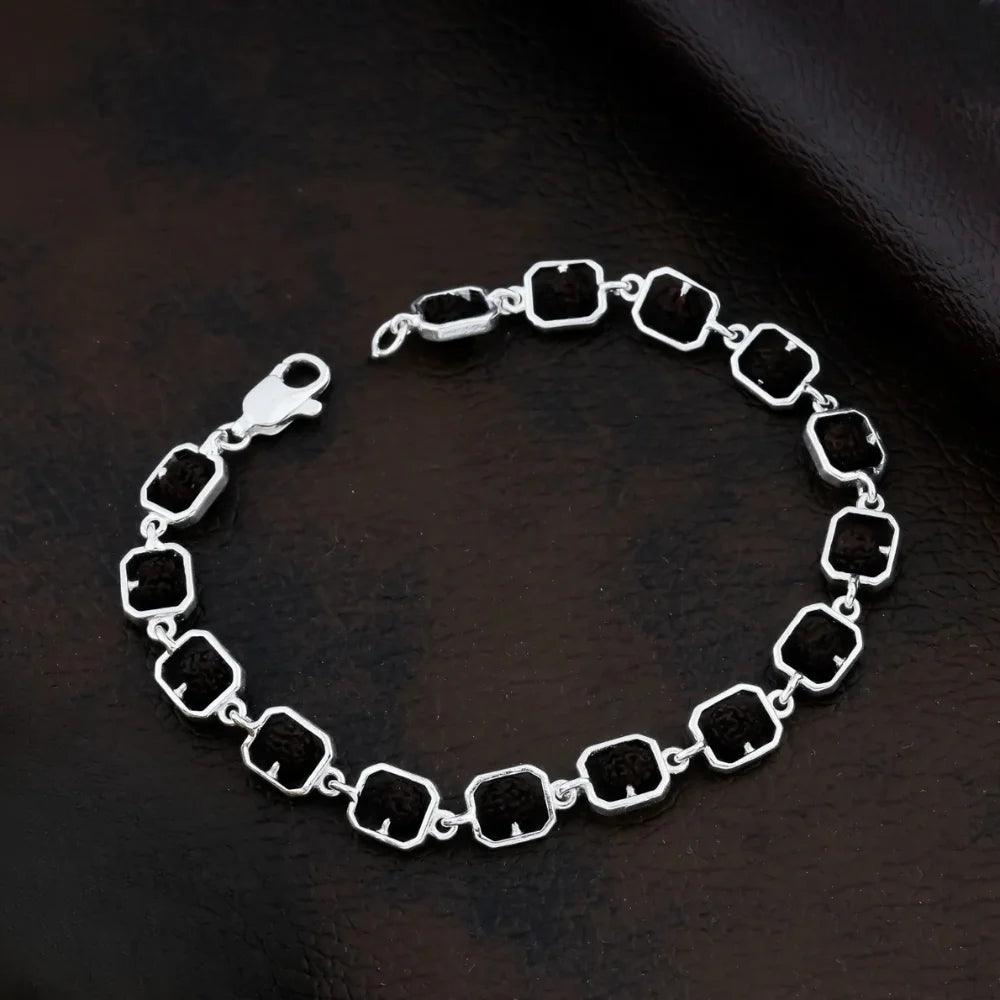 925 Silver Black Rudraksha Bracelet for Men