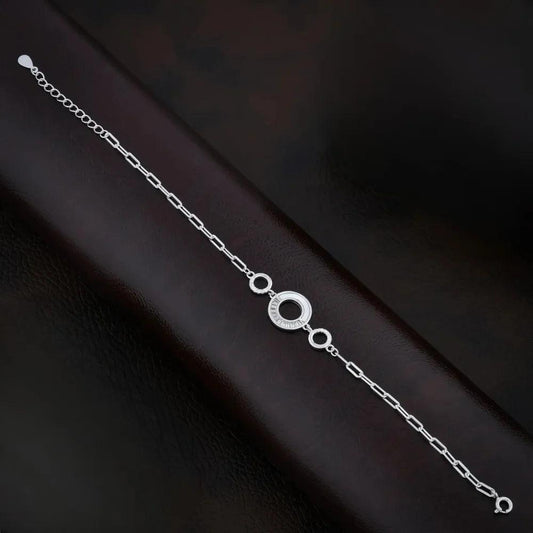 925 Silver Center Round Bracelet for Women
