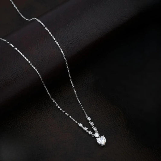 925 Silver Crystel Heart Pendant for Women