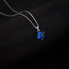 925 Silver Cube Blue Box Pendant for Women