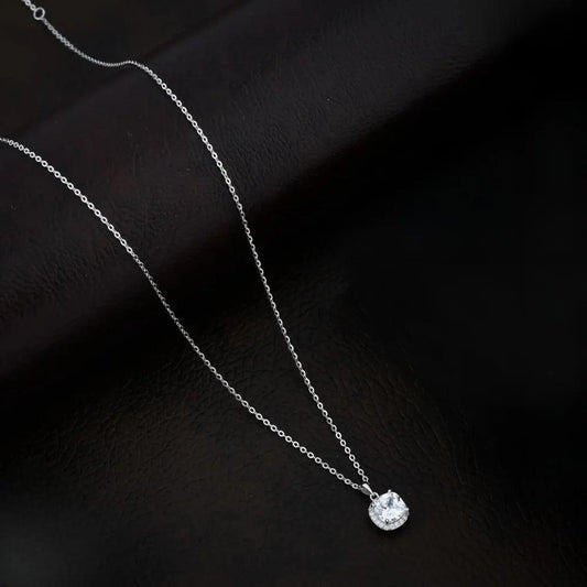 925 Silver Cusion Moissanite Pendant for Women