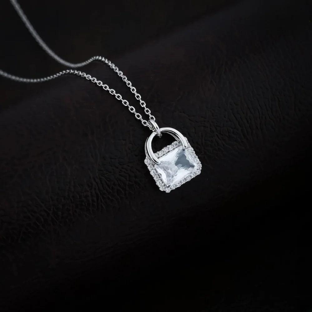 925 Silver Emarald Solitaire Pendant for Women