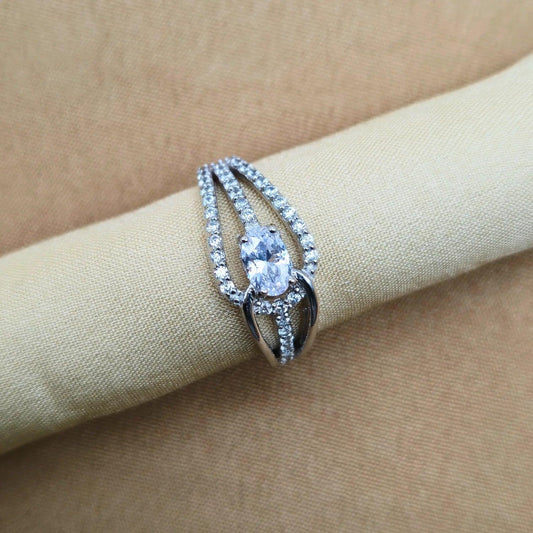 925 Silver Glam Oval Ring for Women