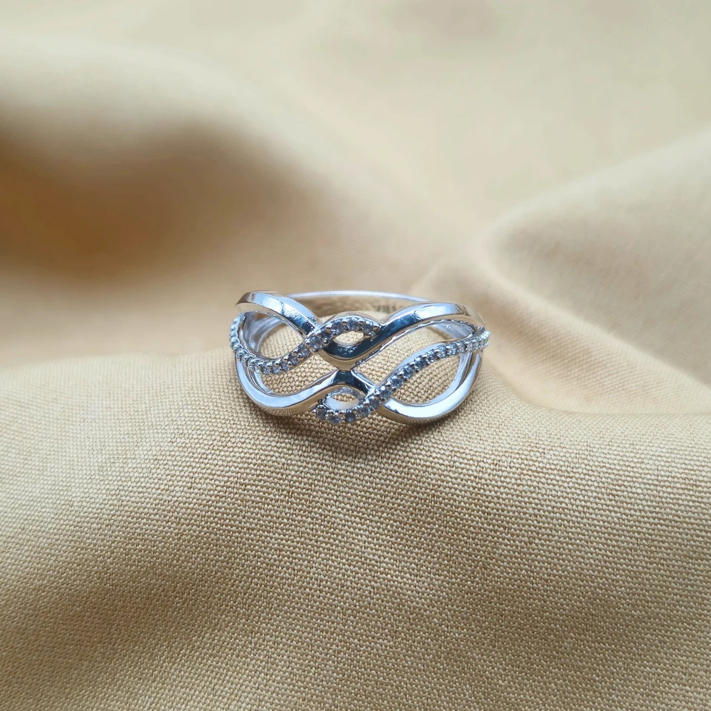 925 Silver Infinity Hoop Ring for Women