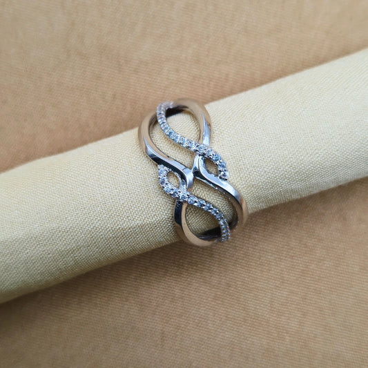 925 Silver Infinity Hoop Ring for Women