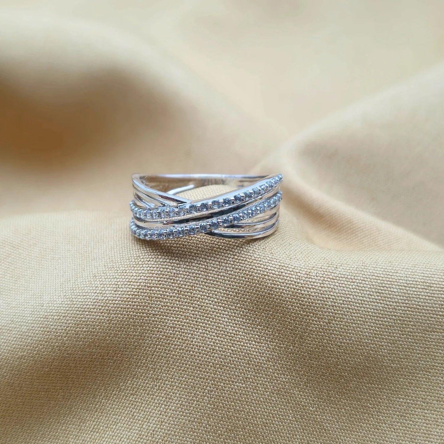 925 Silver layer lapping Ring for Women