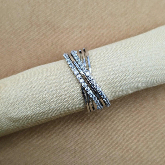 925 Silver layer lapping Ring for Women