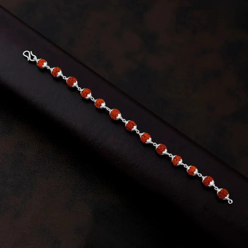 925 Silver Medium Rudraksha Bracelet for Men