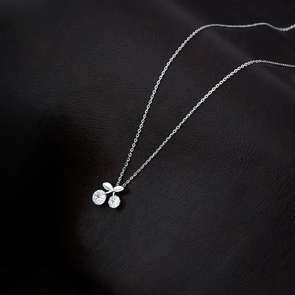 925 Silver Moissanite Cherry Pendant for Women