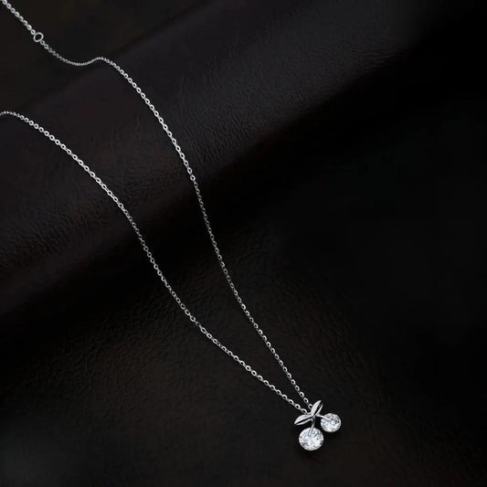 925 Silver Moissanite Cherry Pendant for Women