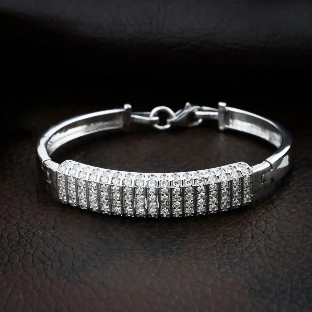 925 Silver Moissanite Kada Bracelet for Kids | Child