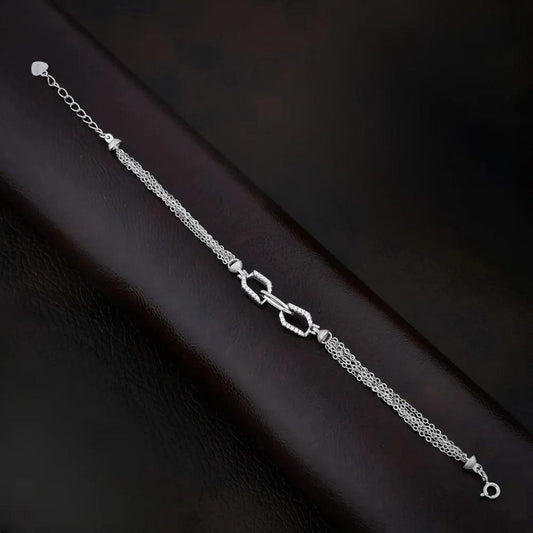 925 Silver Multi Chain Lapping Bracelet for Women