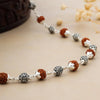 925 Silver Om Bead Rudraksha Mala for Men