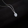 925 Silver Oval Moissanite Pendant for Women