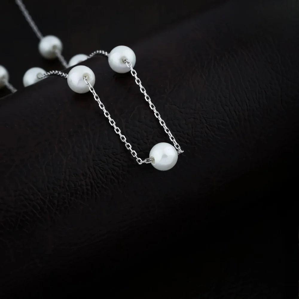 925 Silver Pearl Chain Pendant for Women