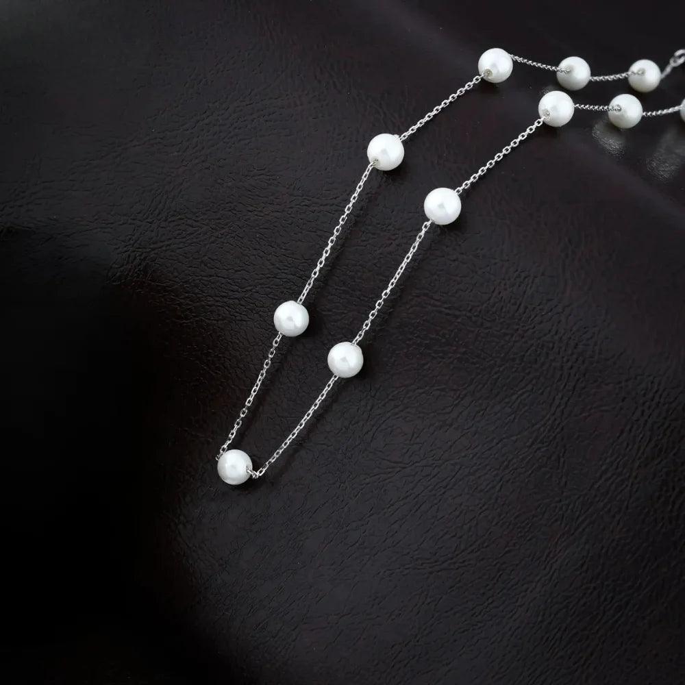 925 Silver Pearl Chain Pendant for Women