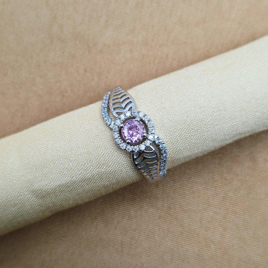 925 Silver Pink Shiny Ring for Women