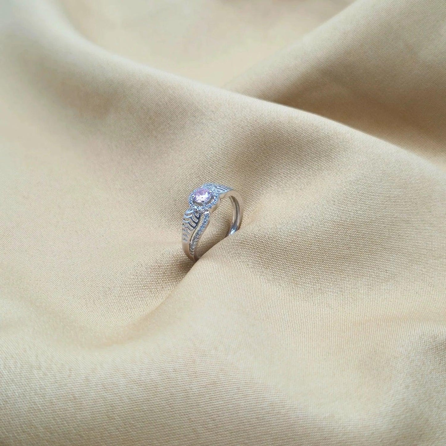 925 Silver Pink Shiny Ring for Women