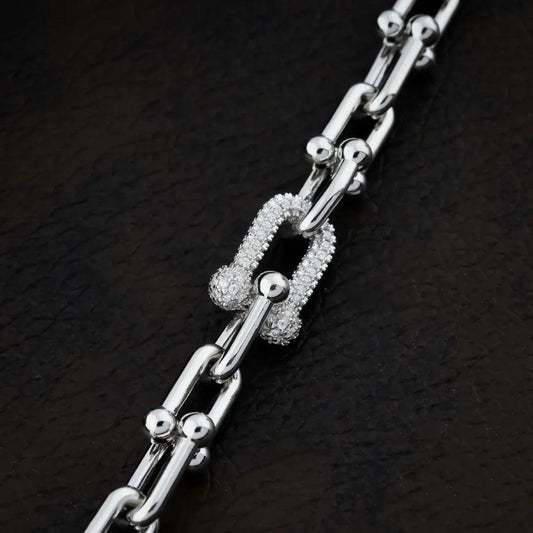 925 Silver Punk Chain Party Wear Bracelet for Women