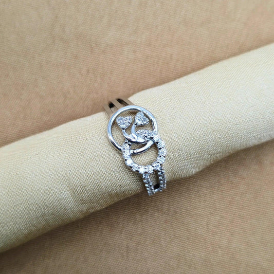 925 Silver Round Flower Ring for Women