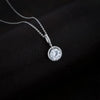 925 Silver Round Frame Moissanite Pendant for Women