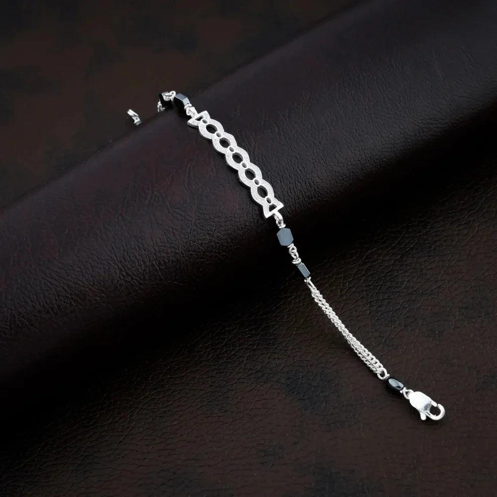925 Silver Round Lapping Party Wear Bracelet for Women