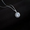 925 Silver Round Solitaire with Frame Pendant for Women