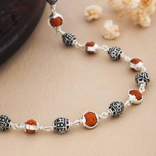 925 Silver SHIVAY Bead Cover Rudraksha Mala for Men