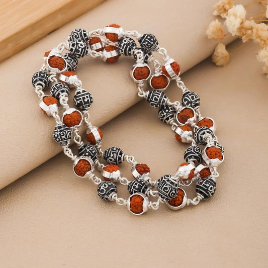 925 Silver SHIVAY Bead Cover Rudraksha Mala for Men