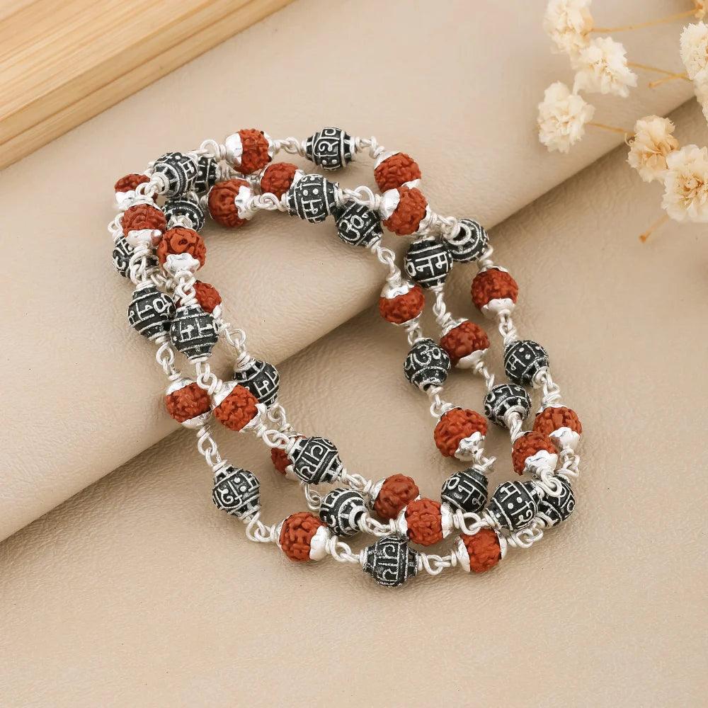 925 Silver SHIVAY Bead Rudraksha Mala for Men