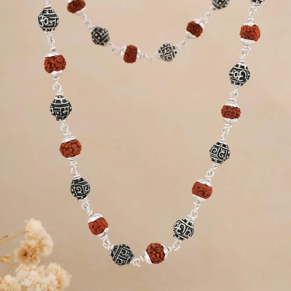 925 Silver SHIVAY Bead Rudraksha Mala for Men