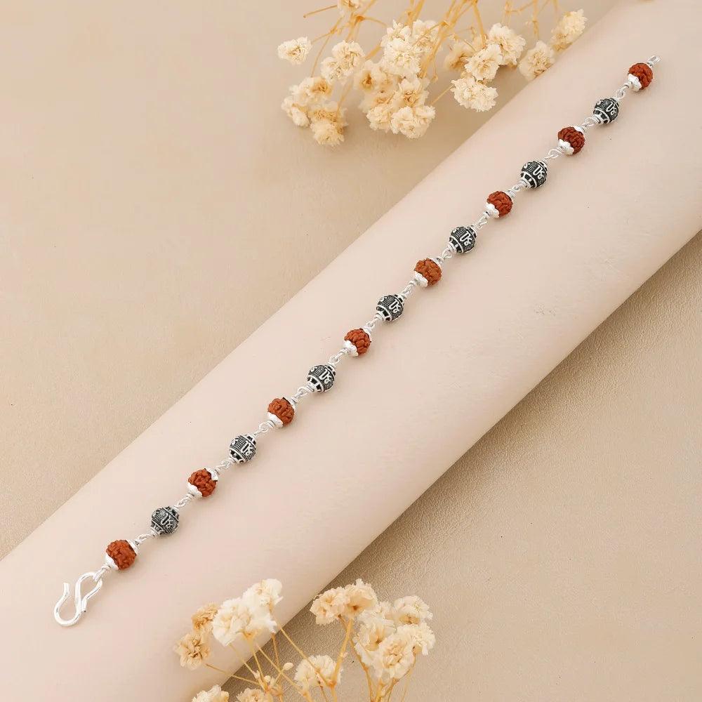925 Silver SHREE Bead Rudraksha Bracelet for Men