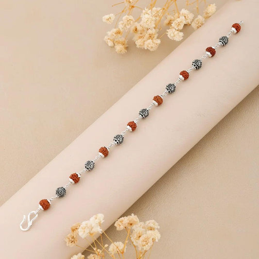 925 Silver SHREE Bead Rudraksha Bracelet for Men