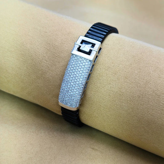 925 Silver Square Box Rolex Bracelet for Men