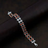 925 Silver 2 Layer Center Square Rudraksha Bracelet for Men