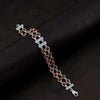 925 Silver 2 Layer Center Square Rudraksha Bracelet for Men - glitva