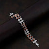 925 Silver 2 Layer Square and Diomand Rudraksha Bracelet for Men