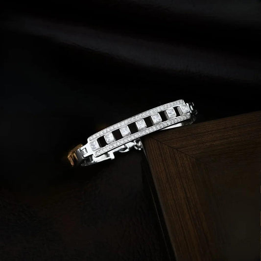 925 Silver White Diomand Kada Bracelet for Kids | Child