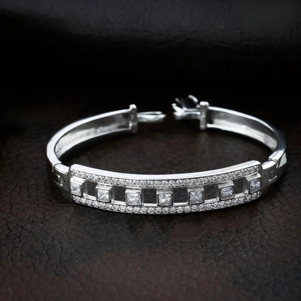 925 Silver White Diomand Kada Bracelet for Kids | Child