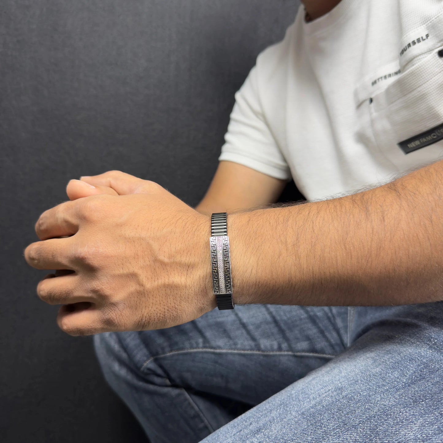 925 Silver Versace Rolex Bracelet for Men