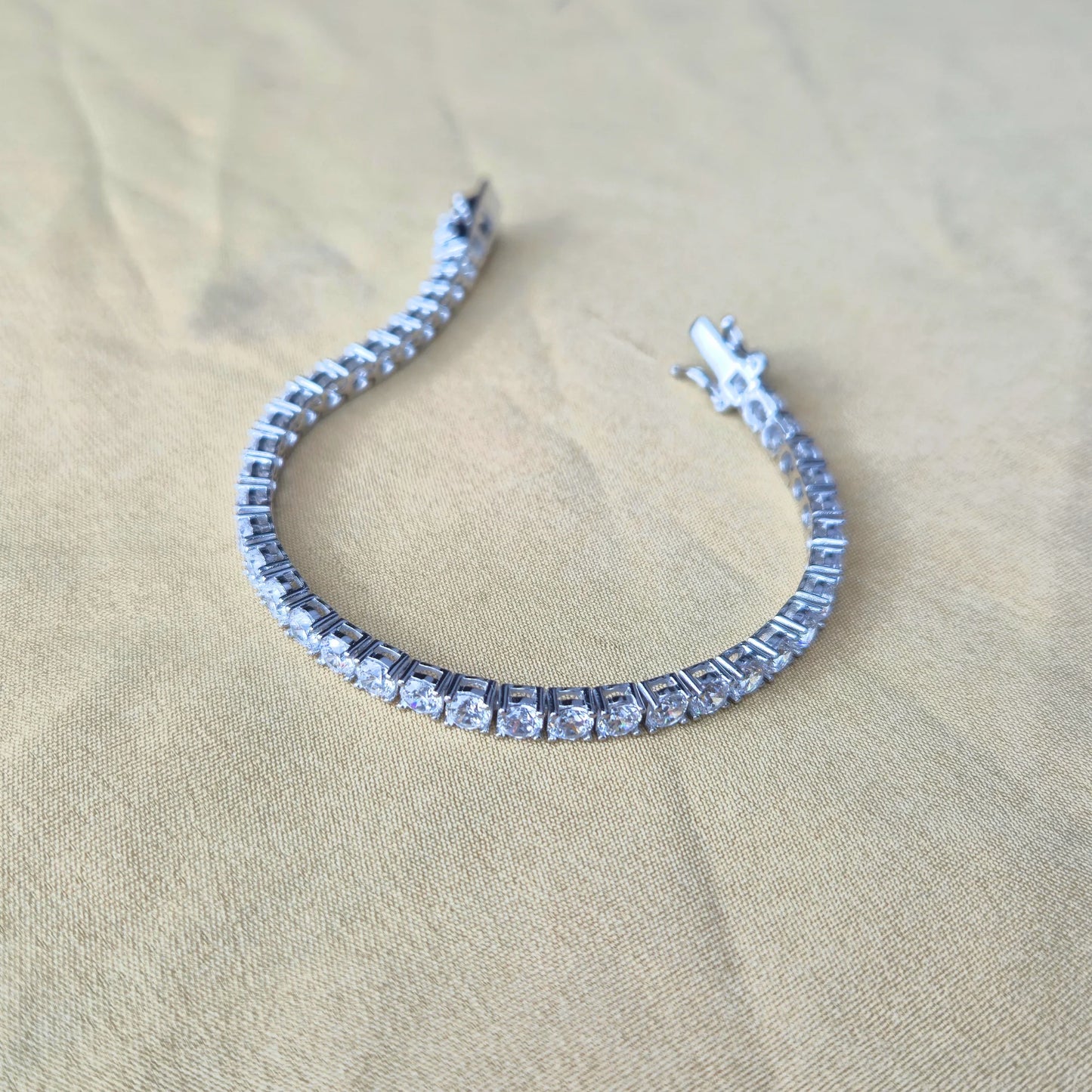 925 Silver Round CZ Tennis Bracelet