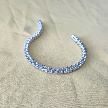 925 Silver Round Swarovski Tennis Bracelet