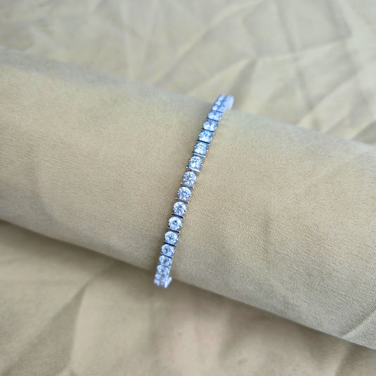 925 Silver Blended Round Tennis Bracelet