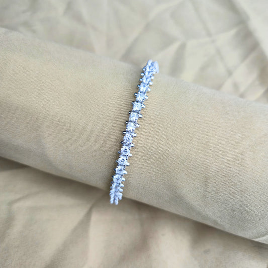 925 Silver Round Swarovski Tennis Bracelet