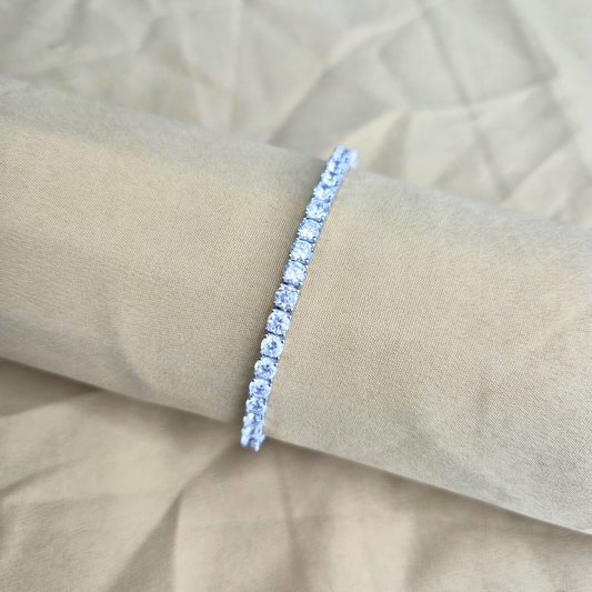 925 Silver Round CZ Tennis Bracelet