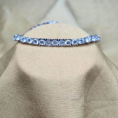 925 Silver Round CZ Tennis Bracelet